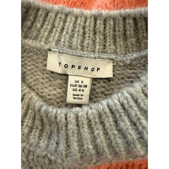 TOPSHOP Women's Abstract Colorblock Sweater Pullover Size 4-6 - Picture 3 of 6